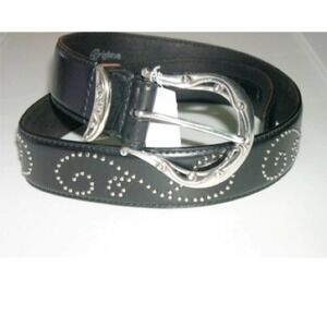 Brighton black leather belt